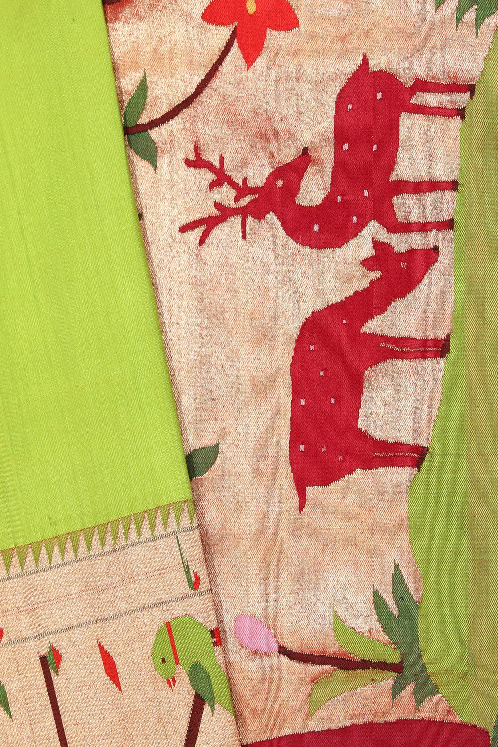 Image of Paithani A Beautiful Green Saree